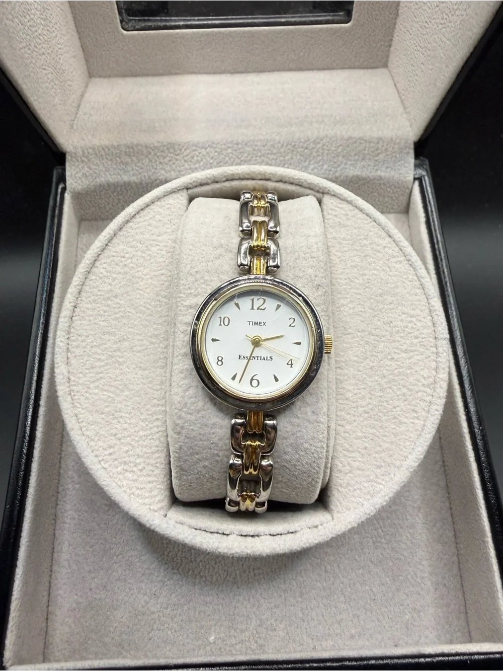 Timex Essentials Ladies Two Tone Watch - White Dial - 23.3mm - Quartz